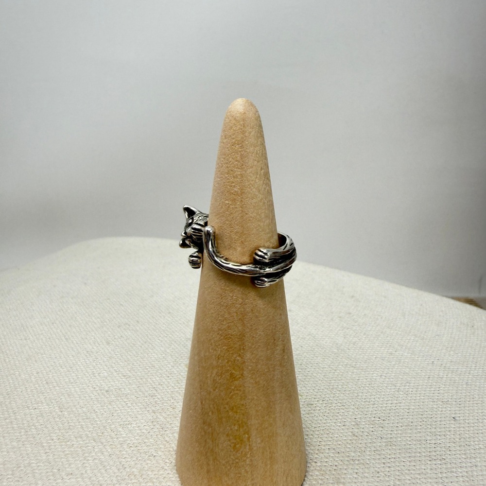 Wear Felicity Cat Wrap Ring Silver Tone Adjustable Animal Kitten‎ - Picture 9 of 11